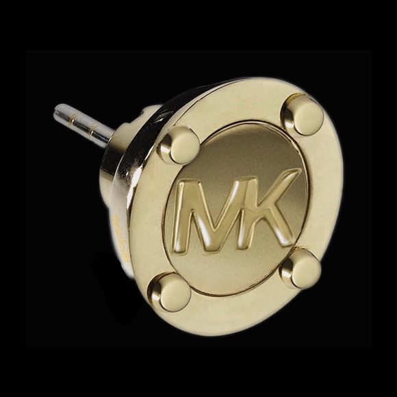 Michael Kors Gold Tone Astor Stud Logo Earrings - Picture 6 of 13